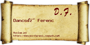 Dancsó Ferenc névjegykártya