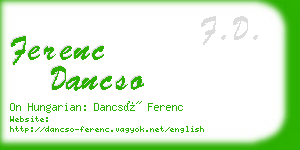 ferenc dancso business card